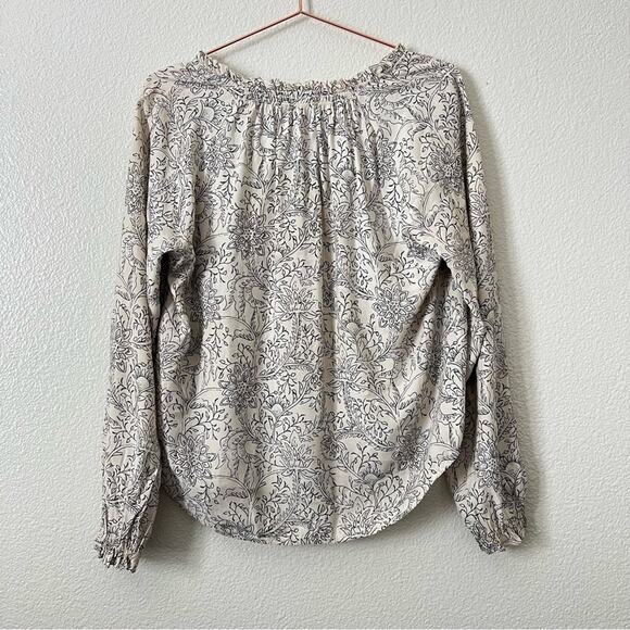 Scotch & Soda Easy Monochrome Blouse Top floral outline ivory cream black - Picture 7 of 9